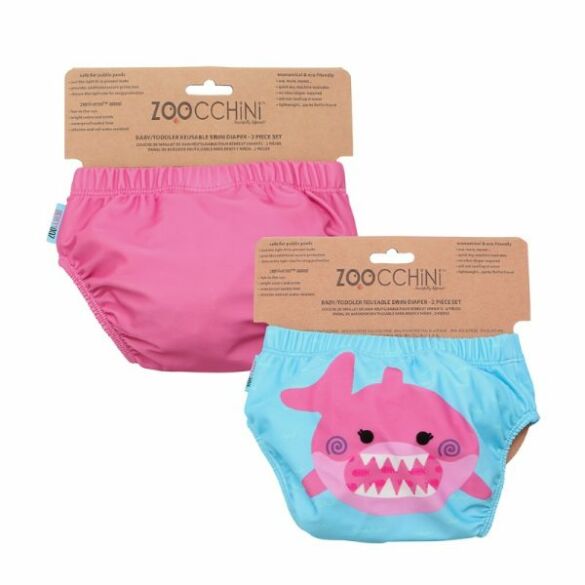 Zoocchini Μαγιώ Πάνα (2pcs Σετ) – Pink Shark